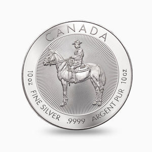 Royal Canadian Mounted Police Silver 10oz Rounds, Argentia .9999 Fine Silver