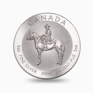 Royal Canadian Mounted Police Silver 5oz Rounds, Argentia .9999 Fine Silver